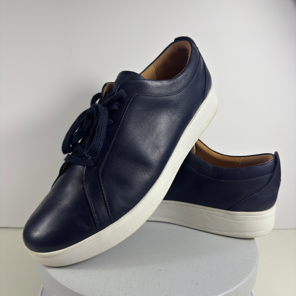 FitFlop X22-388 Sneakers Leather Lace Up Comfort Casual Mens Blue Size 11